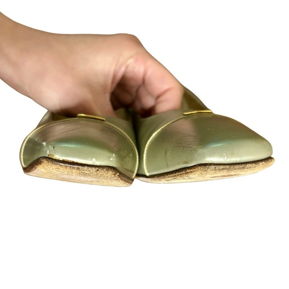 St. John Made in Italy Sage Green Leather Heels - Size 8 AA - Picture 7 of 8